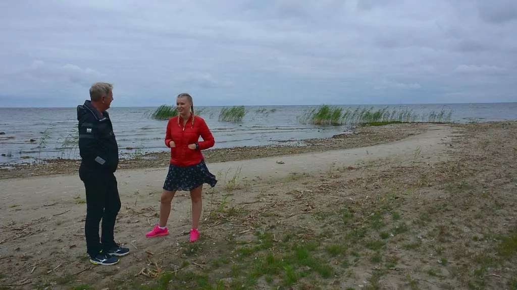 Strand vid sjön Peipus i Estland
